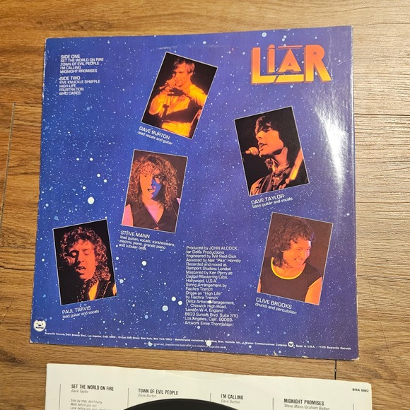 Liar – Set The World On Fire Bearsville 1978BRK 6982 PROMO LP VG+ EX/EX - Picture 2 of 4